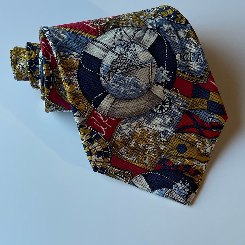 Tommy Hilfiger Red and Gold Nautical Tie